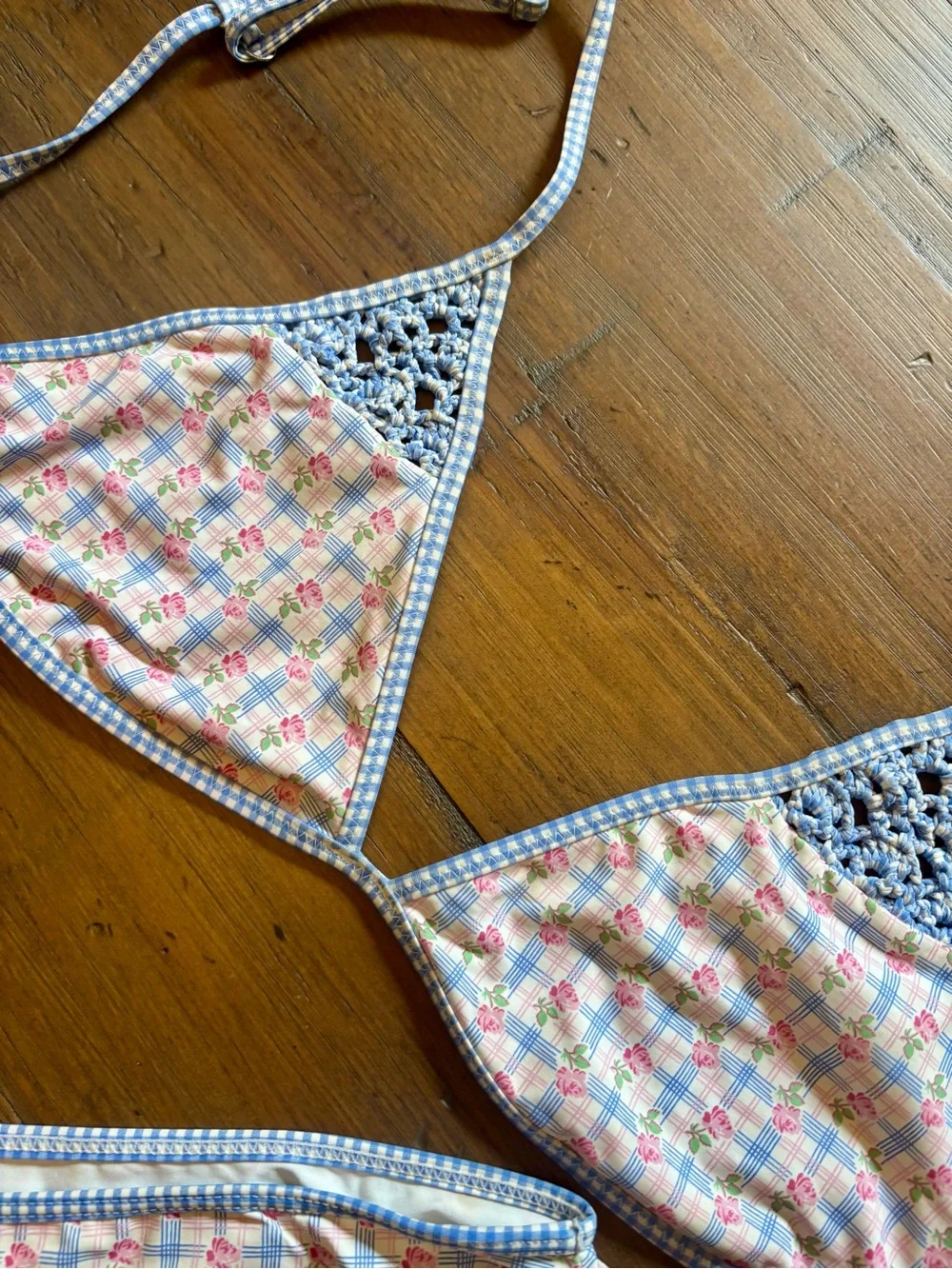 Frankie’s bikinis rose picnic 3 piece bikini and coverup set